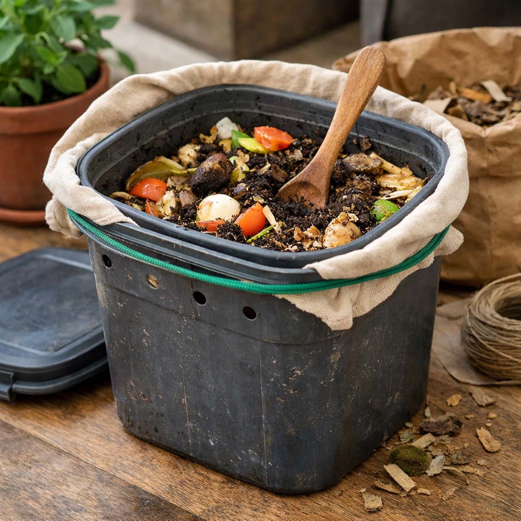 récipient pour composteur maison