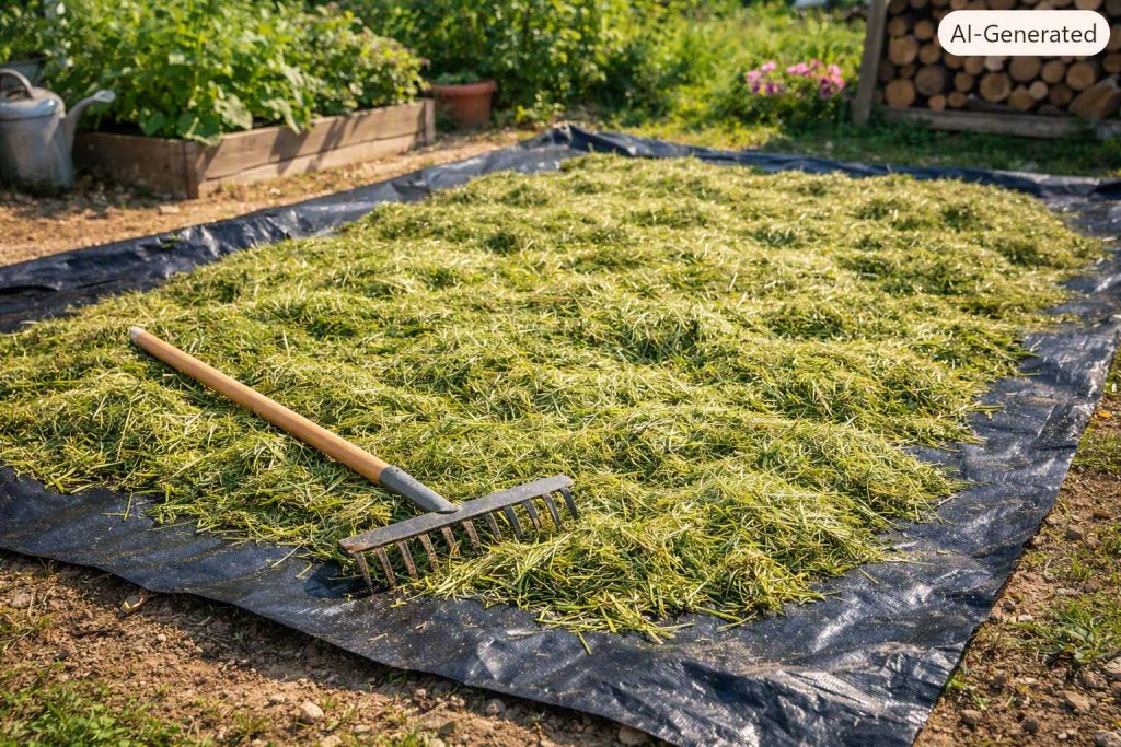 paillage-jardin-debutant-tontes-seches-sur-bache